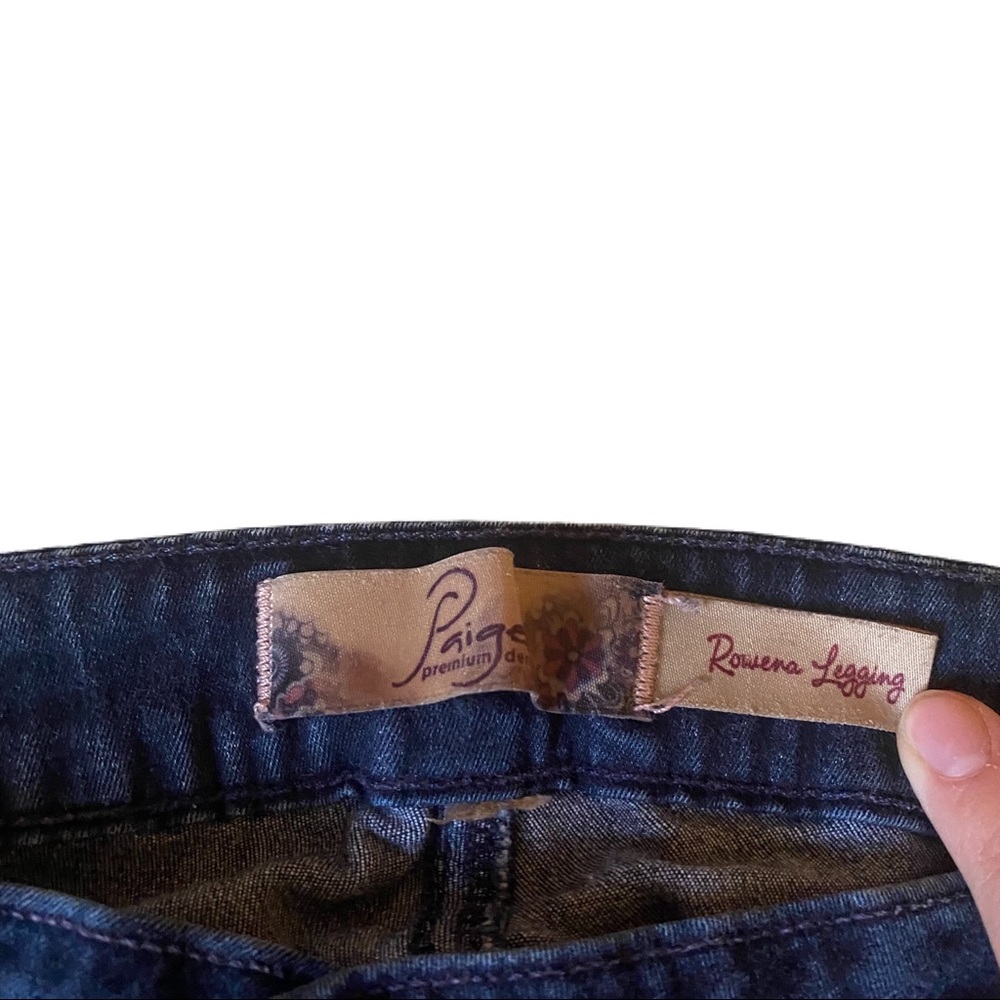 Paige Rowena Denim Legging Dark Wash Sz 26 - Picture 5 of 7